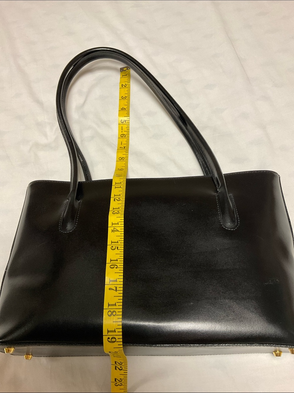 Genuine Leather Handmade Italian Black East-West Shoulder Bag - Picture 7 of 10